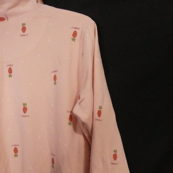 Unbranded | medium | Charming Carrot Pattern Long Sleeve Pajama Top W/ Pocket - Picture 11 of 14